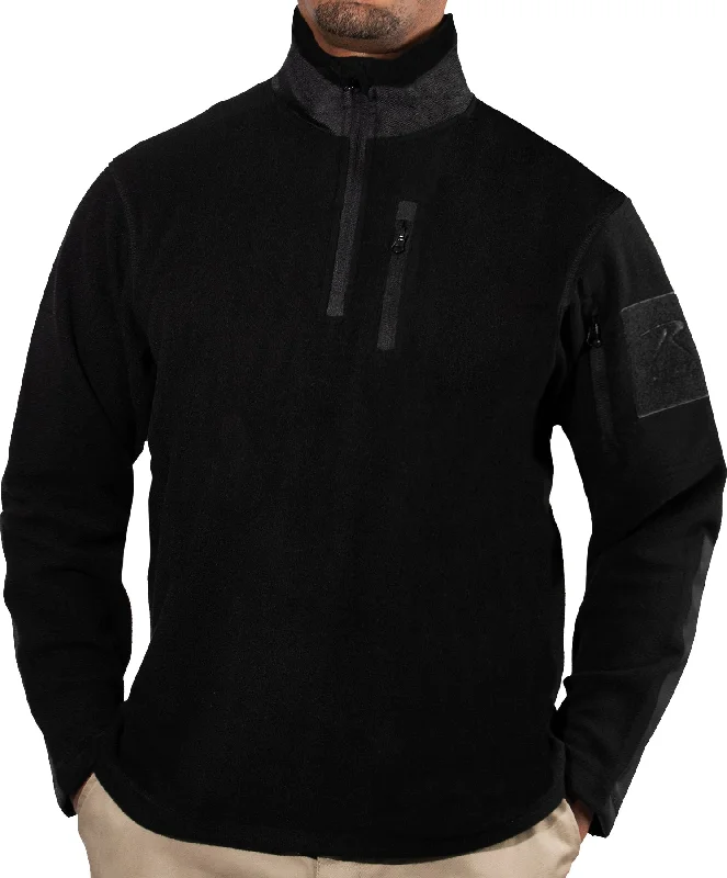 Black Fleece Quarter Zip Sweatshirt Lightweight Pullover Uniform Duty Top Warm Jacket