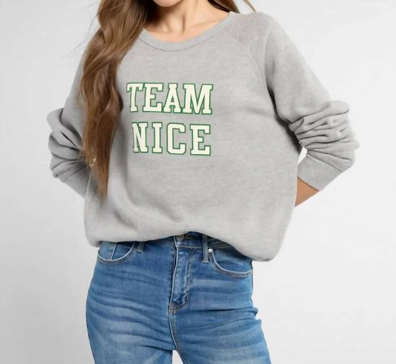 Team Naughty/team Nice Reversible Sweatshirt In Grey