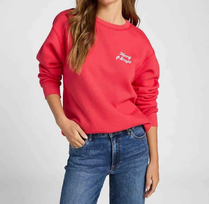 Merry & Bright Sweatshirt In Red