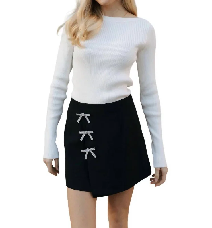 Long Sleeve Rib Sweater In Off White