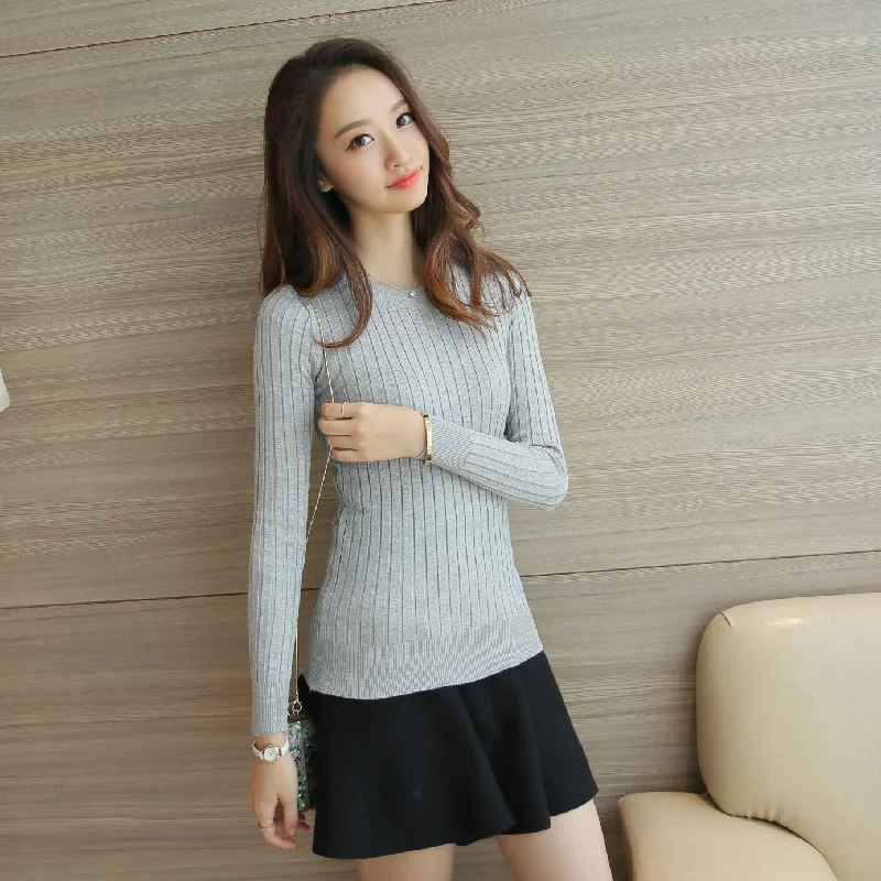 Sexy Slim Women's Fashion High Elastic Solid Turtleneck Winter Sweater