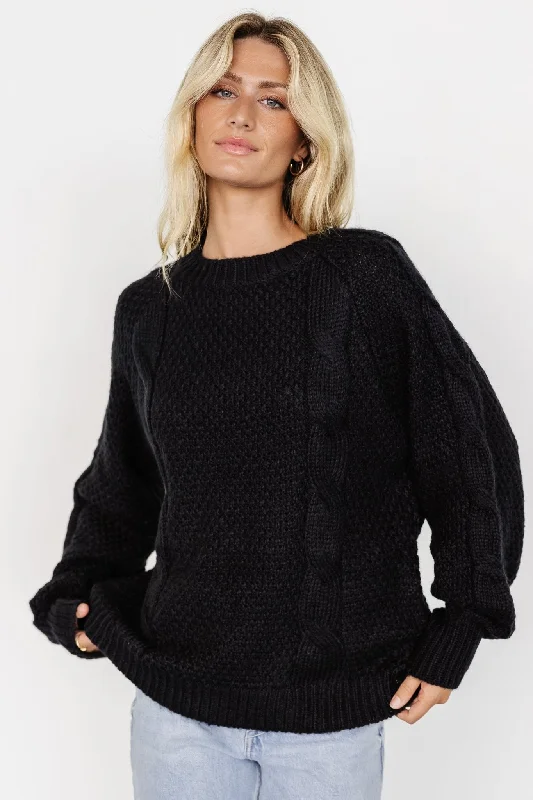 Lukas Cable Knit Sweater | Black