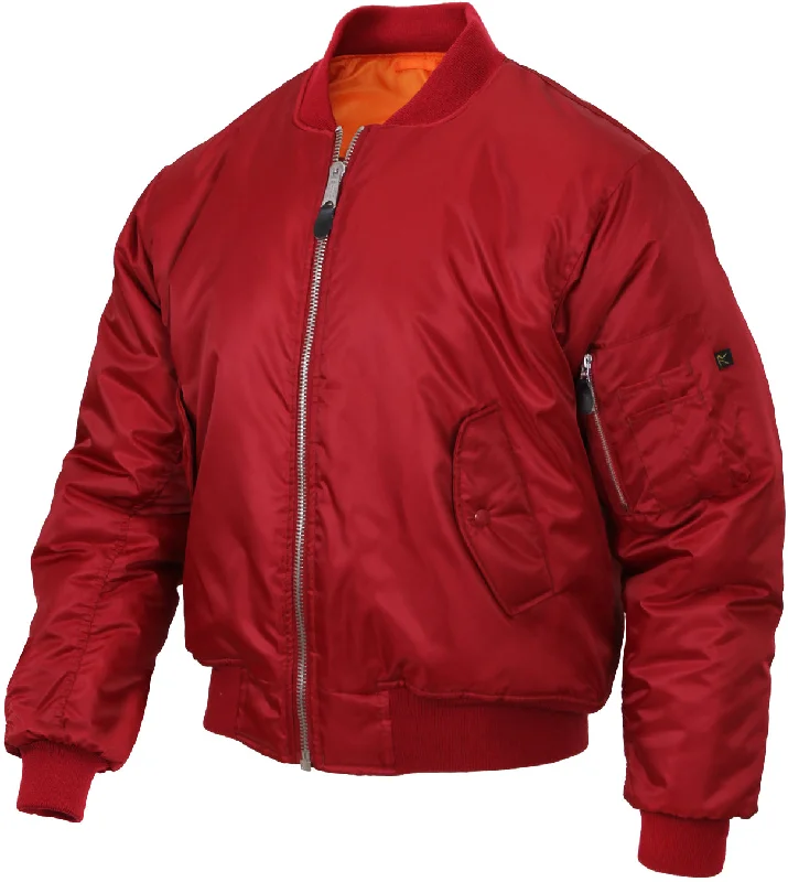 Exclusive Customization Red MA-1 Flight Military Bomber Jacket