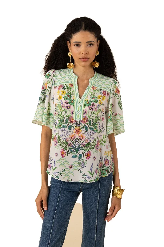 Fashionable Inner Wear Hale Bob Noah Short Sleeve Top - Ivory