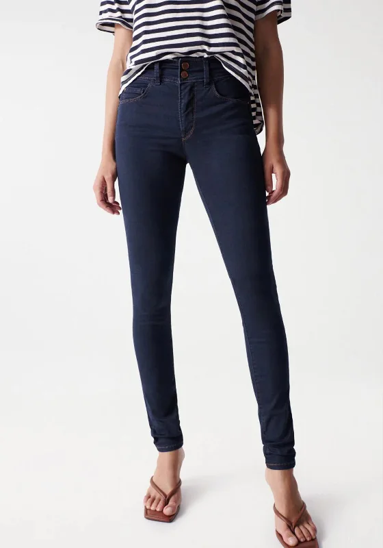 Floral Prints Salsa Push In Secret Skinny Jeans, Dark Blue