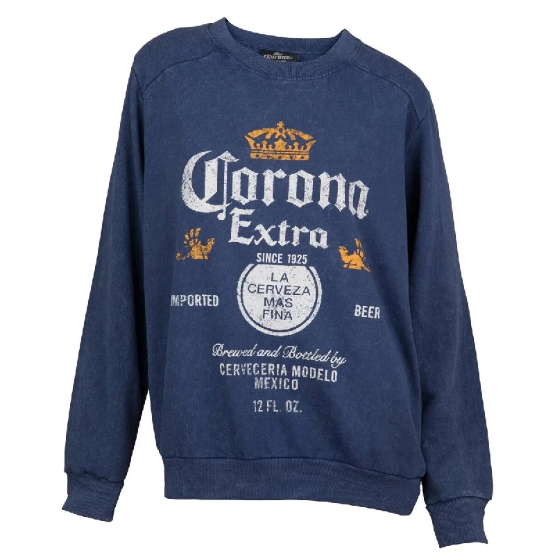 Corona Extra Label Womens Mineral Wash Crew Neck Fleece