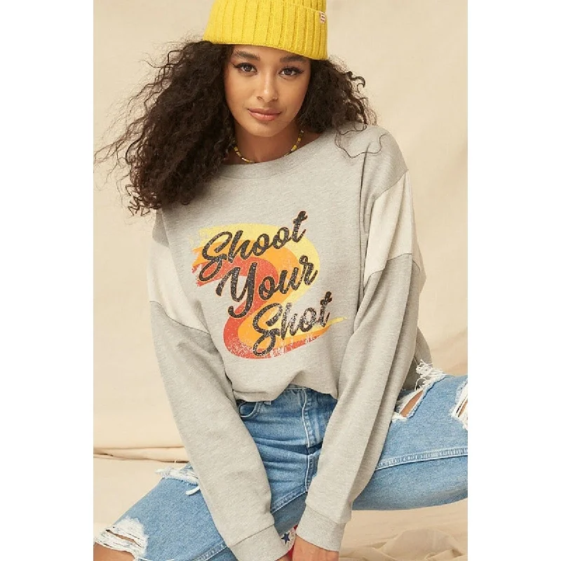 French Terry Knit Graphic Sweatshirt