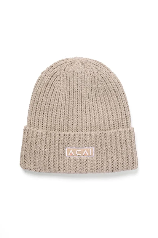 Merino Wool Beanie - Almond