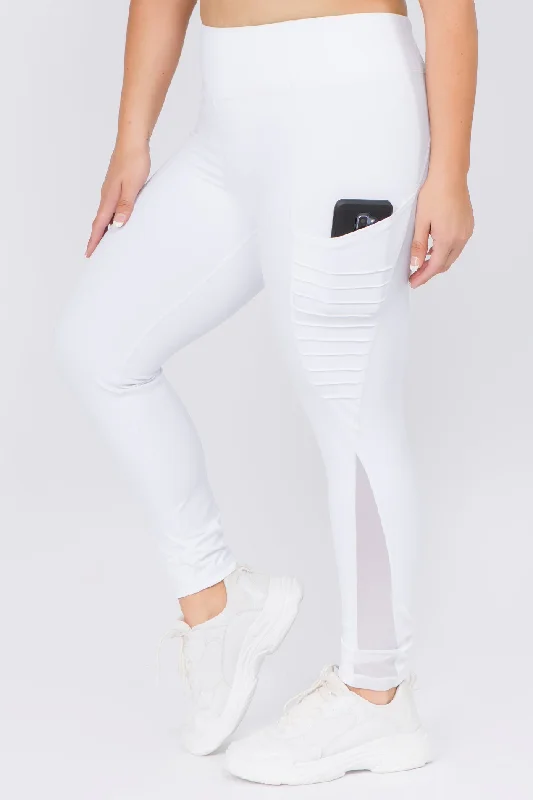 Plus Size Active Moto & Mesh Pocket Leggings