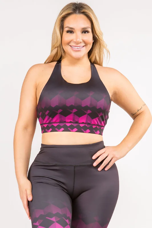 Plus Size Falling for Diamonds Active Sports Bra