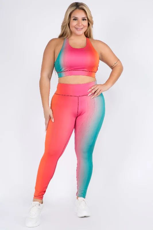 Plus Size Retro Daydream Ombre Active Set