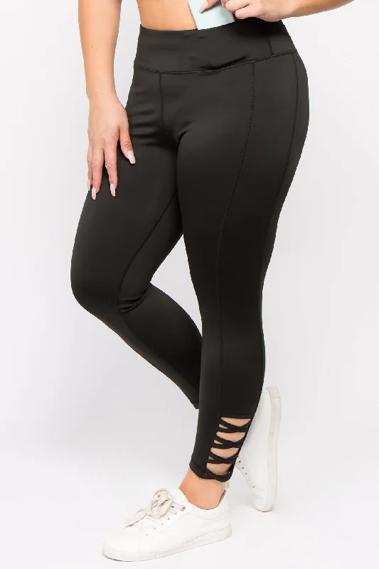 Plus Size Shayne Lattice Ankle Workout Leggings