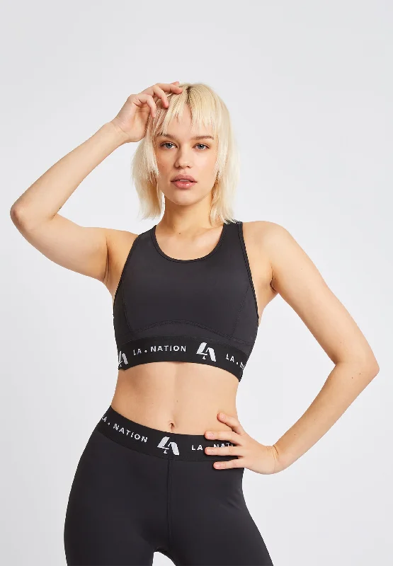 Signature Padded Sports Bra-Black