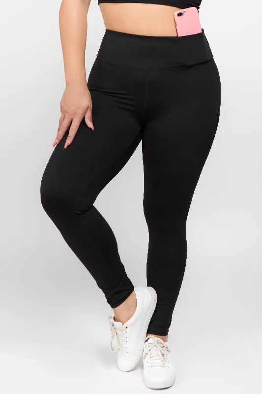 Plus Size Active High Rise Phone Pocket Matte Leggings