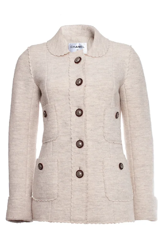 cream colored wool jacket