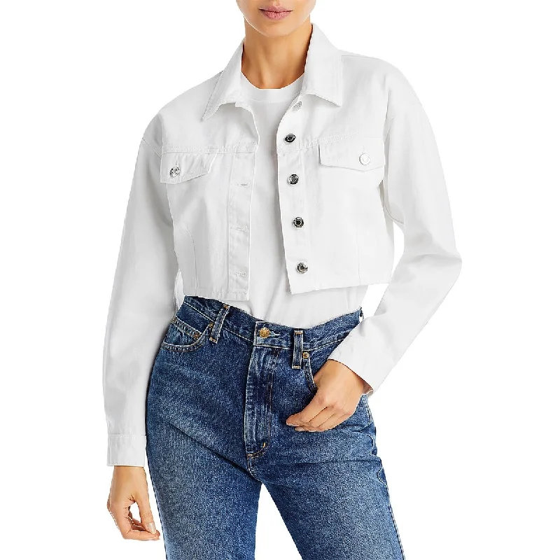 IRO Womens Mylene Cropped Button-Down Denim Jacket