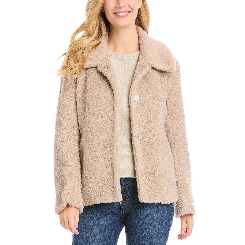 Karen Kane Womens Sherpa Warm Teddy Coat