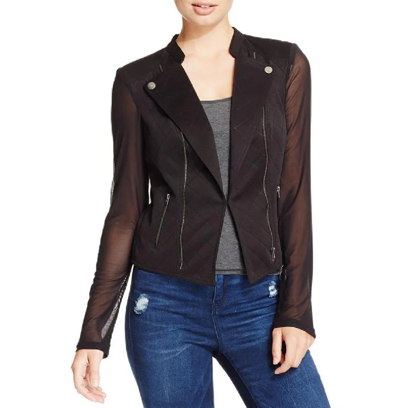 Material Girl Womens Juniors Quitled Short Motorcycle Jacket