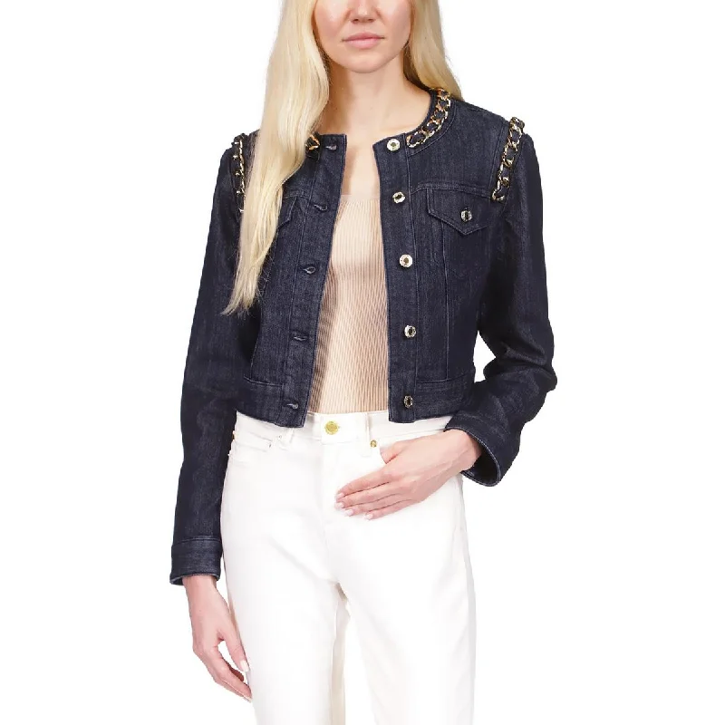 MICHAEL Michael Kors Womens Chain Denim Denim Jacket