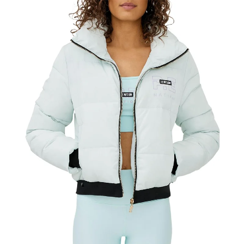 P.E Nation Womens Cold Weather Front Zip Puffer Jacket