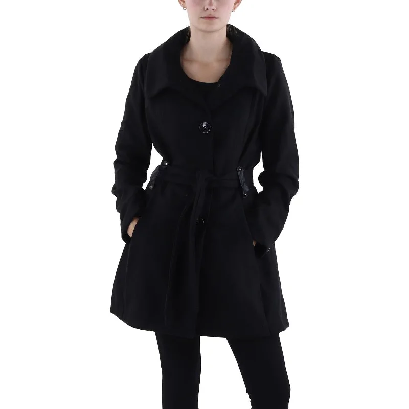 Steve Madden Womens Fleece Lightweight Overcoat