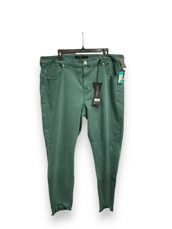 Jeans Skinny By Liverpool In Green Denim, Size: 20