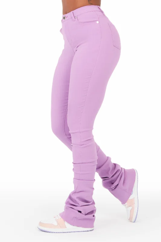 Khadeeja Lavender Super Stacked Jean