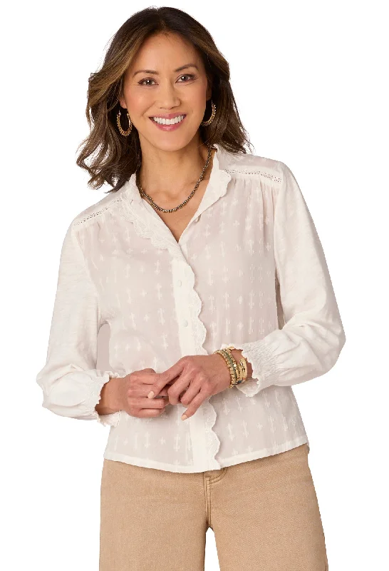 Scallop Edge Button Down Shirt