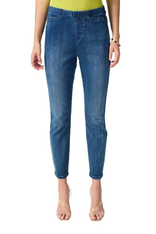 Stretch Waistband Jean In Denim Medium Blue