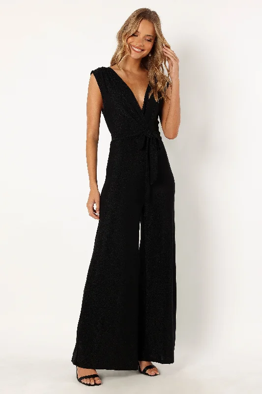 Nora Wide Leg Jumpsuit - Black