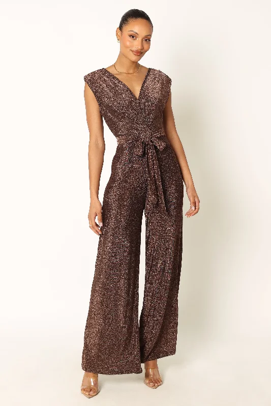 Nora Wide Leg Jumpsuit - Chocolate