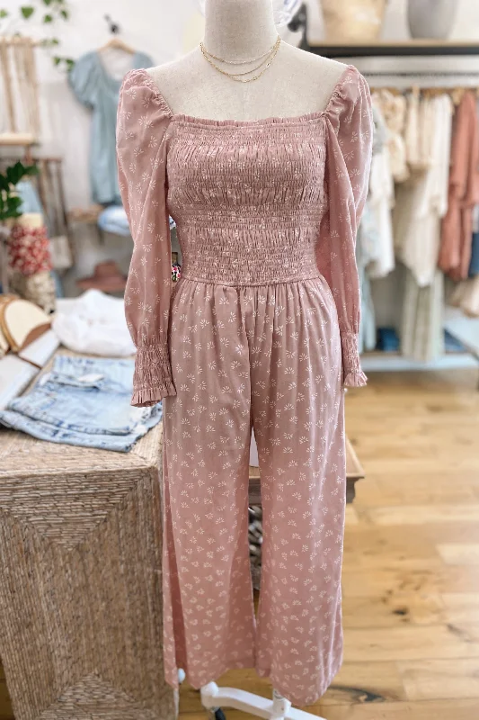 ROSALYN SMOCKED WIDE LEG JUMPSUIT