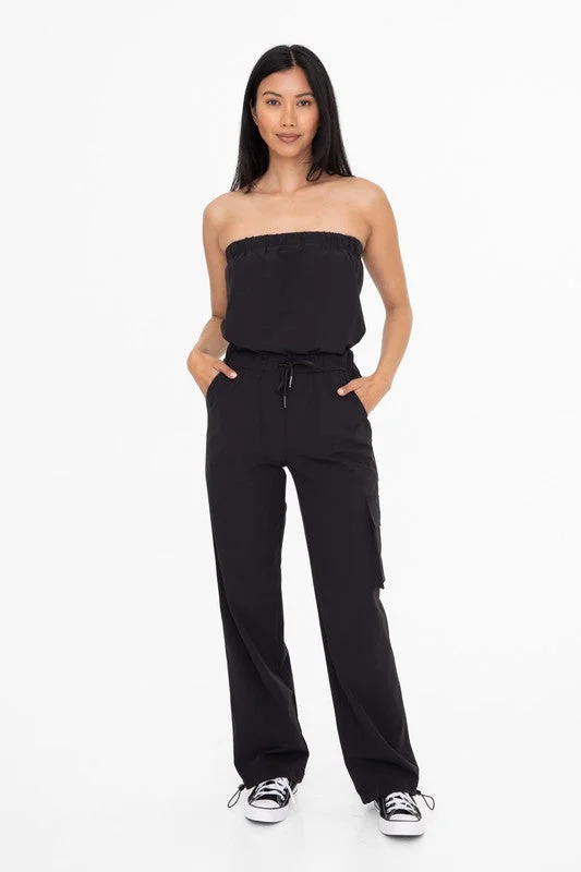 Street Chic Strapless Cargo Jumpsuit