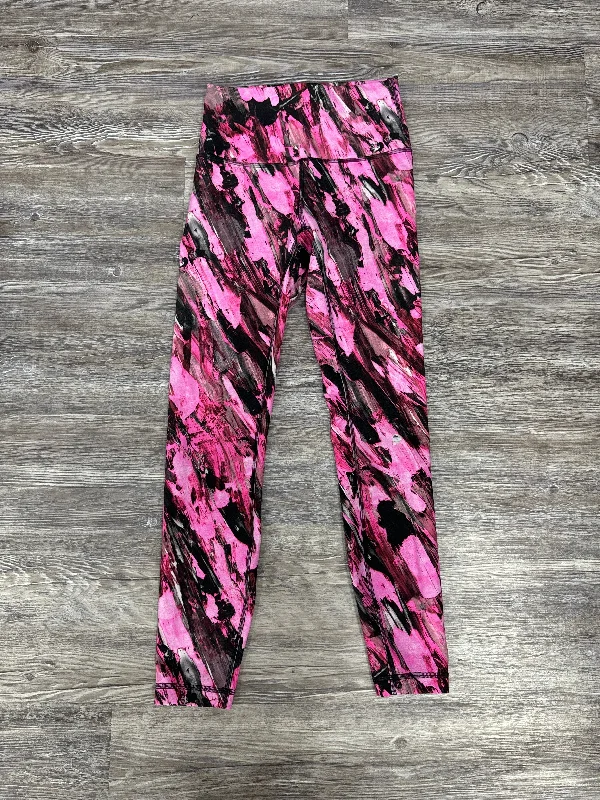 Athletic Leggings Capris By Lululemon In Black & Pink, Size: 4