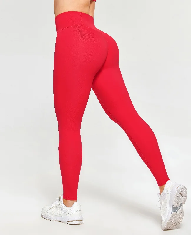 Firmabs High Waist Compression Leggings - Red