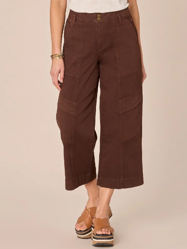 "Ab"solution Skyrise Double Button Wide Leg Crop Utility Pants