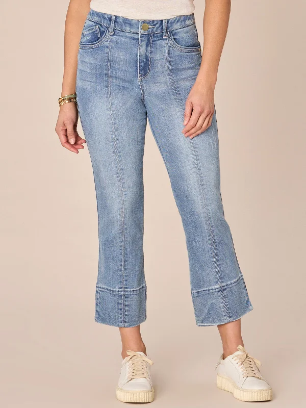 "Ab"solution High Rise Center Seam Slit Hem Kick Flare Jeans