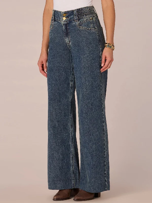 "Ab"solution Skyrise Cinched Waist Wide Leg Jeans