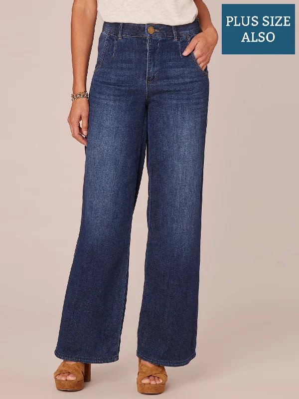 "Ab"solution Skyrise Wide Leg Plus Size Jeans with Tulip Hem