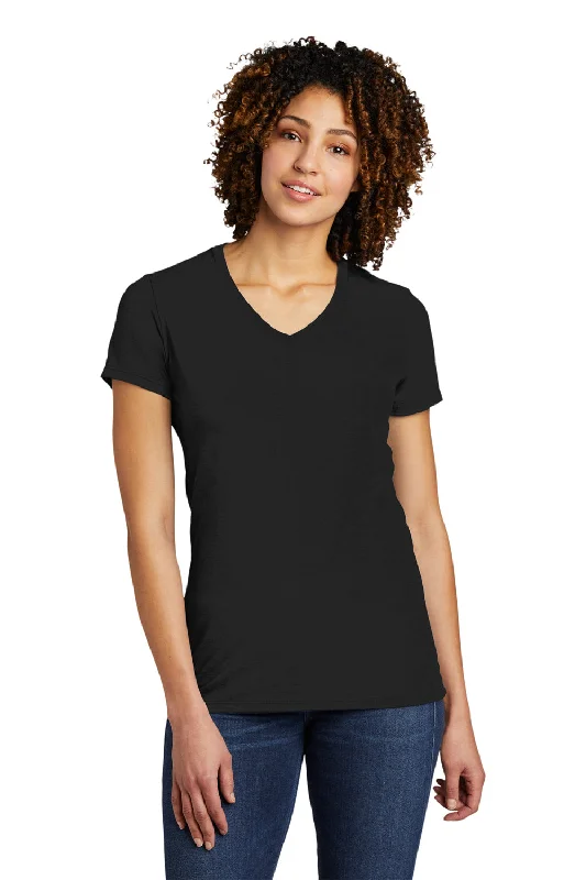 Allmade Womens Short Sleeve V-Neck T-Shirt - Deep Black