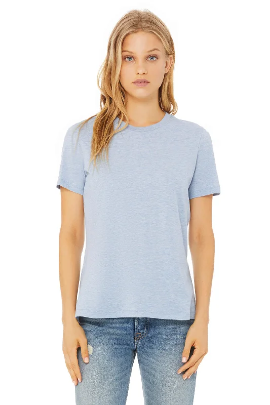 Bella + Canvas Womens CVC Short Sleeve Crewneck T-Shirt - Heather Prism Blue