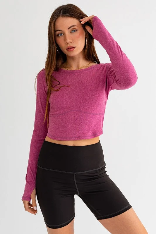 Brushed Knit Long Sleeve Active Top