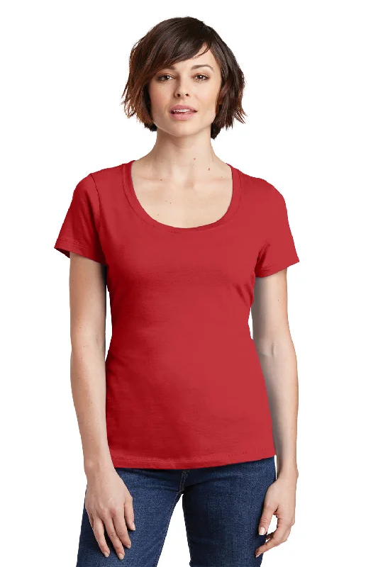 District Womens Perfect Weight Short Sleeve Scoop Neck T-Shirt - Classic Red - Closeout