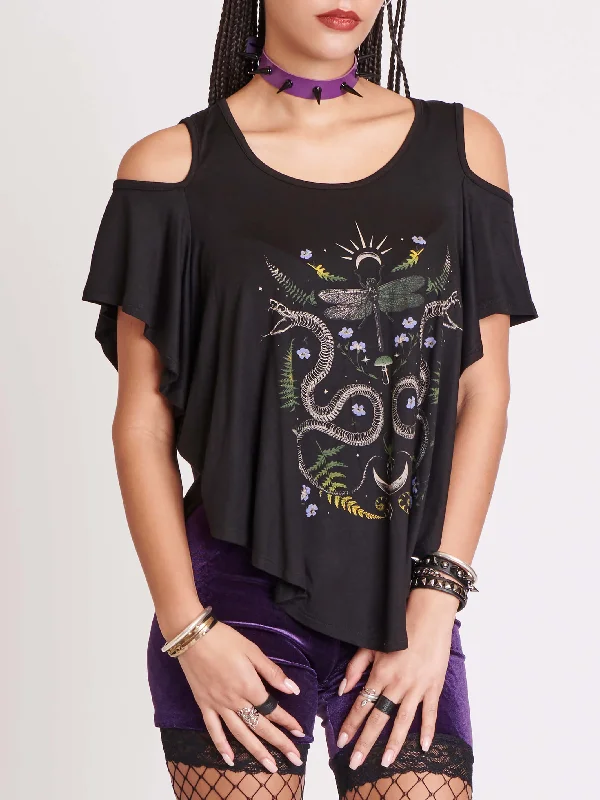 Dragonfly Cold Shoulder Top