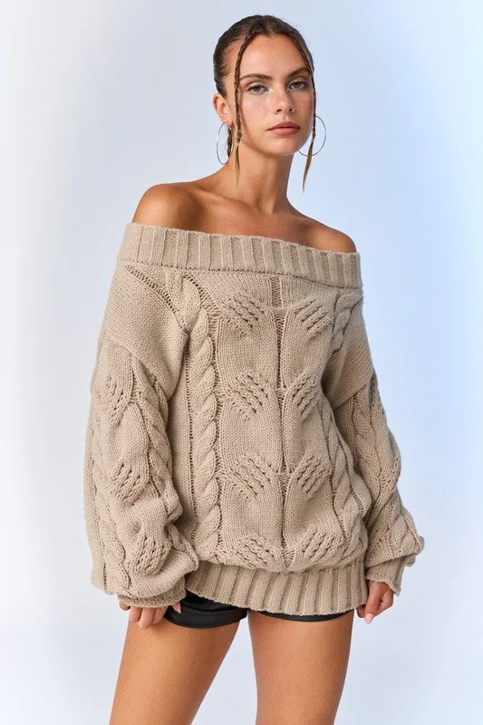 Ella Oversized Cable Knit Sweater - Final Sale