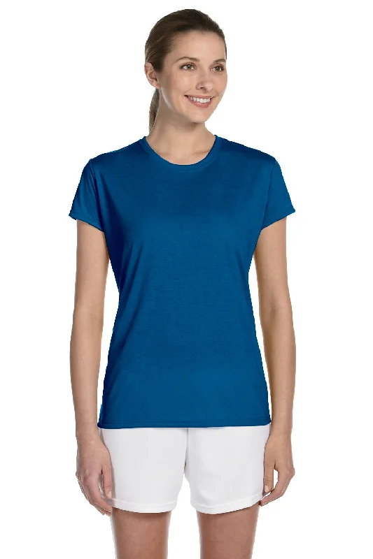 Gildan Womens Performance Jersey Moisture Wicking Short Sleeve Crewneck T-Shirt - Royal Blue - Closeout