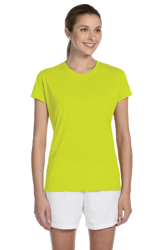 Gildan Womens Performance Jersey Moisture Wicking Short Sleeve Crewneck T-Shirt - Safety Green - Closeout