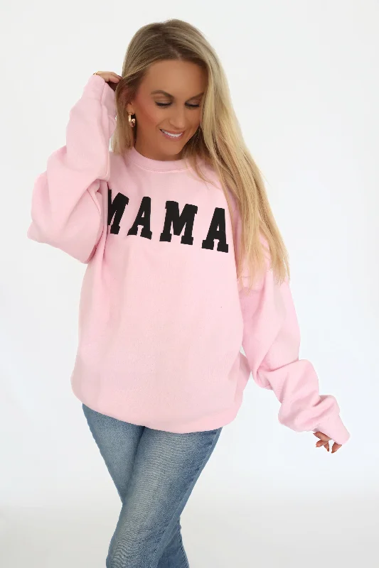 Mama Puff Print Sweatshirt- Pink