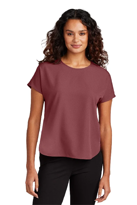 Mercer+Mettle Womens Stretch Crepe Short Sleeve Crewneck - Rosewood - New