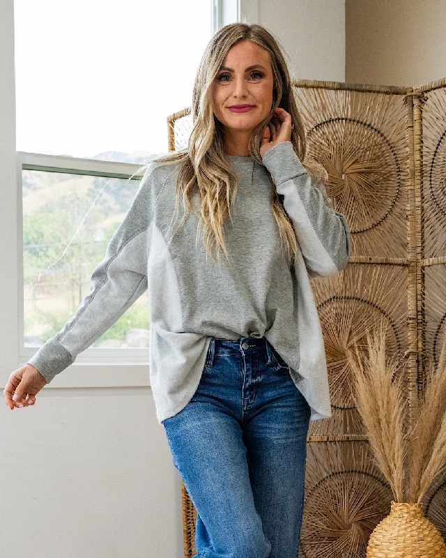 NEW! Adalyn Oversized Cozy Long Sleeve Top - Heather Gray